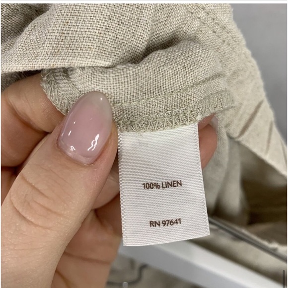 J. Jill Womens Pant Small Petite Beige Love Linen Elastic Waist Crop Lagenlook - Picture 6 of 13